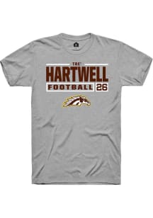 Tre' Hartwell  Western Michigan Broncos Grey Rally Football NIL Stacked Box Short Sleeve T Shirt