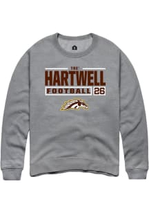Tre' Hartwell  Rally Western Michigan Broncos Mens Grey Football NIL Stacked Box Long Sleeve Crew..
