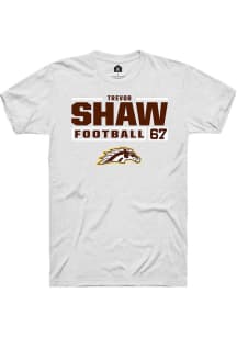 Trevor Shaw  Western Michigan Broncos White Rally Football NIL Stacked Box Short Sleeve T Shirt