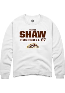 Trevor Shaw  Rally Western Michigan Broncos Mens White Football NIL Stacked Box Long Sleeve Crew S..
