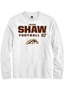 Trevor Shaw  Western Michigan Broncos White Rally Football NIL Stacked Box Long Sleeve T Shirt