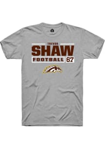 Trevor Shaw  Western Michigan Broncos Grey Rally Football NIL Stacked Box Short Sleeve T Shirt