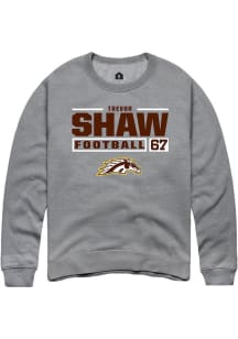 Trevor Shaw  Rally Western Michigan Broncos Mens Grey Football NIL Stacked Box Long Sleeve Crew Sw..