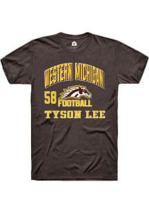 Tyson Lee  Western Michigan Broncos Brown Rally Football NIL Arch Logo Short Sleeve T Shirt