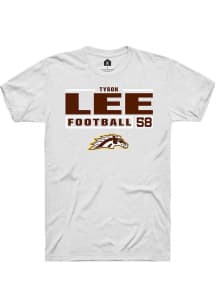 Tyson Lee  Western Michigan Broncos White Rally Football NIL Stacked Box Short Sleeve T Shirt