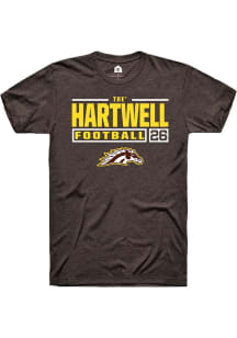 Tre' Hartwell  Western Michigan Broncos Brown Rally Football NIL Stacked Box Short Sleeve T Shirt
