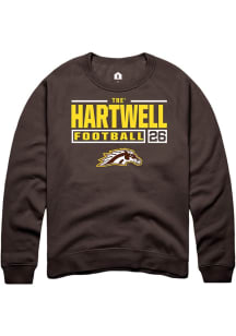 Tre' Hartwell  Rally Western Michigan Broncos Mens Brown Football NIL Stacked Box Long Sleeve Crew..