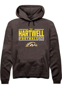 Tre' Hartwell  Rally Western Michigan Broncos Mens Brown Football NIL Stacked Box Long Sleeve Hood..