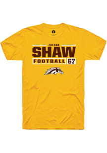 Trevor Shaw  Western Michigan Broncos Gold Rally Football NIL Stacked Box Short Sleeve T Shirt
