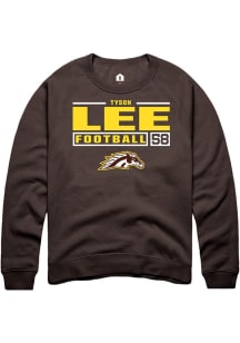 Tyson Lee  Rally Western Michigan Broncos Mens Brown Football NIL Stacked Box Long Sleeve Crew Swe..