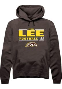 Tyson Lee  Rally Western Michigan Broncos Mens Brown Football NIL Stacked Box Long Sleeve Hoodie
