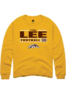 Tyson Lee  Rally Western Michigan Broncos Mens Gold Football NIL Stacked Box Long Sleeve Crew Swea..
