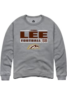 Tyson Lee  Rally Western Michigan Broncos Mens Grey Football NIL Stacked Box Long Sleeve Crew Swea..