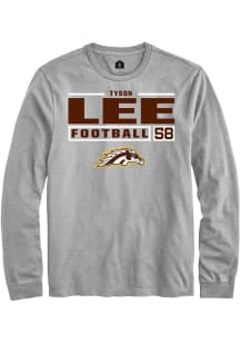 Tyson Lee  Western Michigan Broncos Grey Rally Football NIL Stacked Box Long Sleeve T Shirt