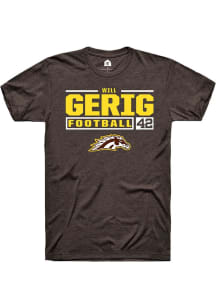 Will Gerig  Western Michigan Broncos Brown Rally Football NIL Stacked Box Short Sleeve T Shirt