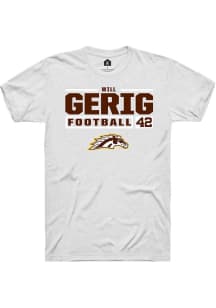 Will Gerig  Western Michigan Broncos White Rally Football NIL Stacked Box Short Sleeve T Shirt