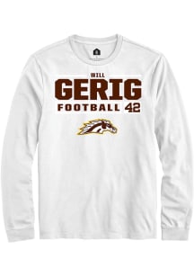 Will Gerig  Western Michigan Broncos White Rally Football NIL Stacked Box Long Sleeve T Shirt