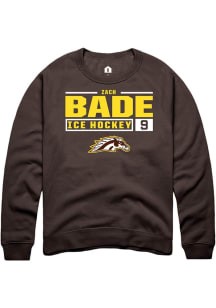 Zach Bade  Rally Western Michigan Broncos Mens Brown NIL Stacked Box Long Sleeve Crew Sweatshirt