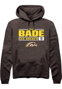 Zach Bade  Rally Western Michigan Broncos Mens Brown NIL Stacked Box Long Sleeve Hoodie