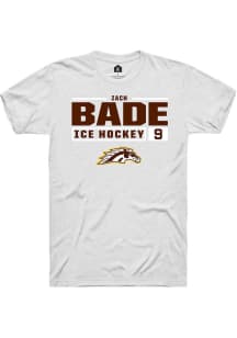 Zach Bade  Western Michigan Broncos White Rally NIL Stacked Box Short Sleeve T Shirt