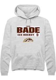 Zach Bade  Rally Western Michigan Broncos Mens White NIL Stacked Box Long Sleeve Hoodie