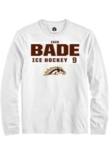 Zach Bade  Western Michigan Broncos White Rally NIL Stacked Box Long Sleeve T Shirt