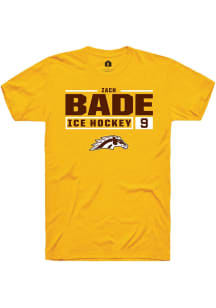 Zach Bade  Western Michigan Broncos Gold Rally NIL Stacked Box Short Sleeve T Shirt