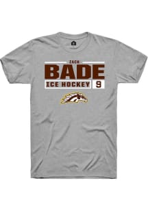 Zach Bade  Western Michigan Broncos Grey Rally NIL Stacked Box Short Sleeve T Shirt