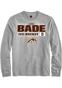Zach Bade  Western Michigan Broncos Grey Rally NIL Stacked Box Long Sleeve T Shirt