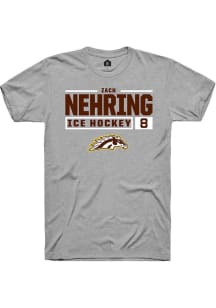 Zach Nehring  Western Michigan Broncos Grey Rally NIL Stacked Box Short Sleeve T Shirt