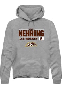 Zach Nehring  Rally Western Michigan Broncos Mens Grey NIL Stacked Box Long Sleeve Hoodie