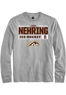 Zach Nehring  Western Michigan Broncos Grey Rally NIL Stacked Box Long Sleeve T Shirt