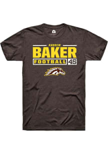 Andrew Baker  Western Michigan Broncos Brown Rally Football NIL Stacked Box Short Sleeve T Shirt