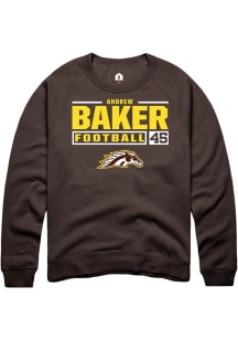 Andrew Baker  Rally Western Michigan Broncos Mens Brown Football NIL Stacked Box Long Sleeve Crew..
