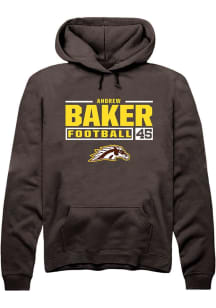 Andrew Baker  Rally Western Michigan Broncos Mens Brown Football NIL Stacked Box Long Sleeve Hoodi..