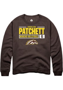 Annalise Patchett  Rally Western Michigan Broncos Mens Brown NIL Stacked Box Long Sleeve Crew Swea..