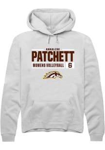 Annalise Patchett  Rally Western Michigan Broncos Mens White NIL Stacked Box Long Sleeve Hoodie