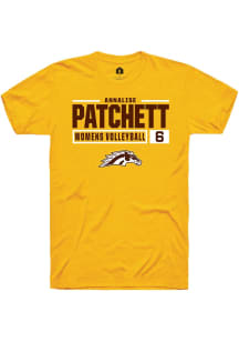 Annalise Patchett  Western Michigan Broncos Gold Rally NIL Stacked Box Short Sleeve T Shirt