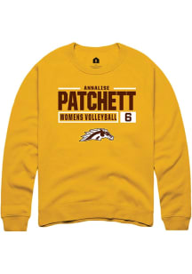 Annalise Patchett  Rally Western Michigan Broncos Mens Gold NIL Stacked Box Long Sleeve Crew Sweat..