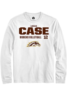 Logan Case  Western Michigan Broncos White Rally NIL Stacked Box Long Sleeve T Shirt