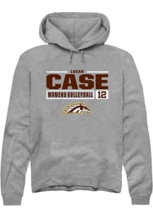 Logan Case  Rally Western Michigan Broncos Mens Grey NIL Stacked Box Long Sleeve Hoodie