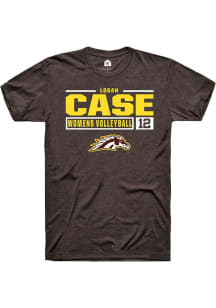 Logan Case  Western Michigan Broncos Brown Rally NIL Stacked Box Short Sleeve T Shirt