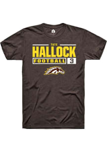 Tate Hallock  Western Michigan Broncos Brown Rally Football NIL Stacked Box Short Sleeve T Shirt