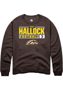 Tate Hallock  Rally Western Michigan Broncos Mens Brown Football NIL Stacked Box Long Sleeve Crew..