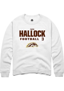 Tate Hallock  Rally Western Michigan Broncos Mens White Football NIL Stacked Box Long Sleeve Crew..