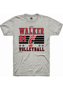 Abby Walker  Cincinnati Bearcats Ash Rally NIL Striped Short Sleeve T Shirt