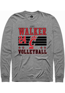 Abby Walker  Cincinnati Bearcats Grey Rally NIL Striped Long Sleeve T Shirt