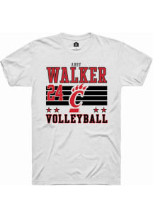 Abby Walker  Cincinnati Bearcats White Rally NIL Striped Short Sleeve T Shirt