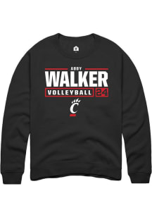 Abby Walker  Rally Cincinnati Bearcats Mens Black NIL Stacked Box Long Sleeve Crew Sweatshirt