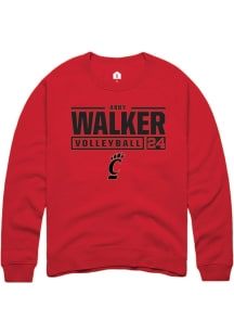Abby Walker  Rally Cincinnati Bearcats Mens Red NIL Stacked Box Long Sleeve Crew Sweatshirt